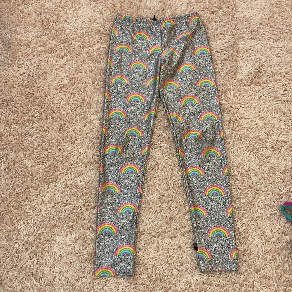 Silver with rainbow leggings